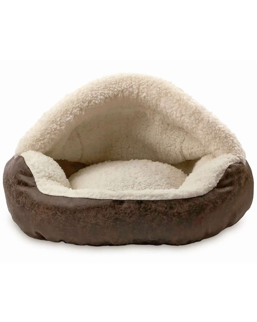 Pet Supplies * | Precious Tails Vegan Leather Deep Dish Cave Pet Bed Home Pet Supplies