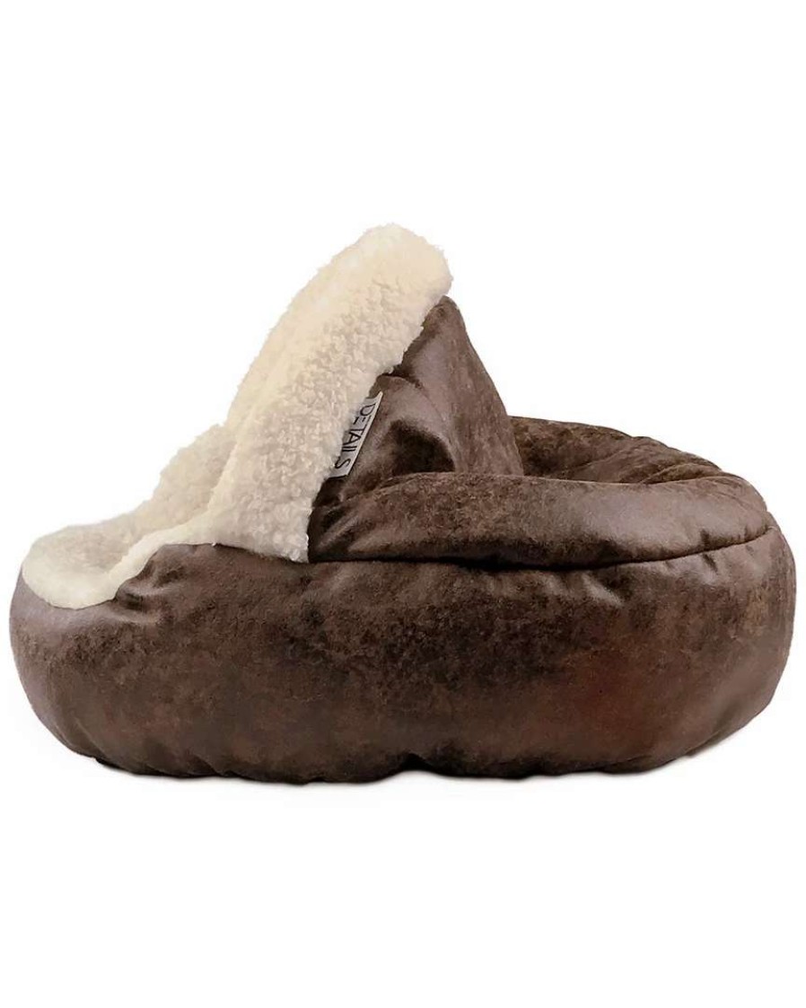 Pet Supplies * | Precious Tails Vegan Leather Deep Dish Cave Pet Bed Home Pet Supplies