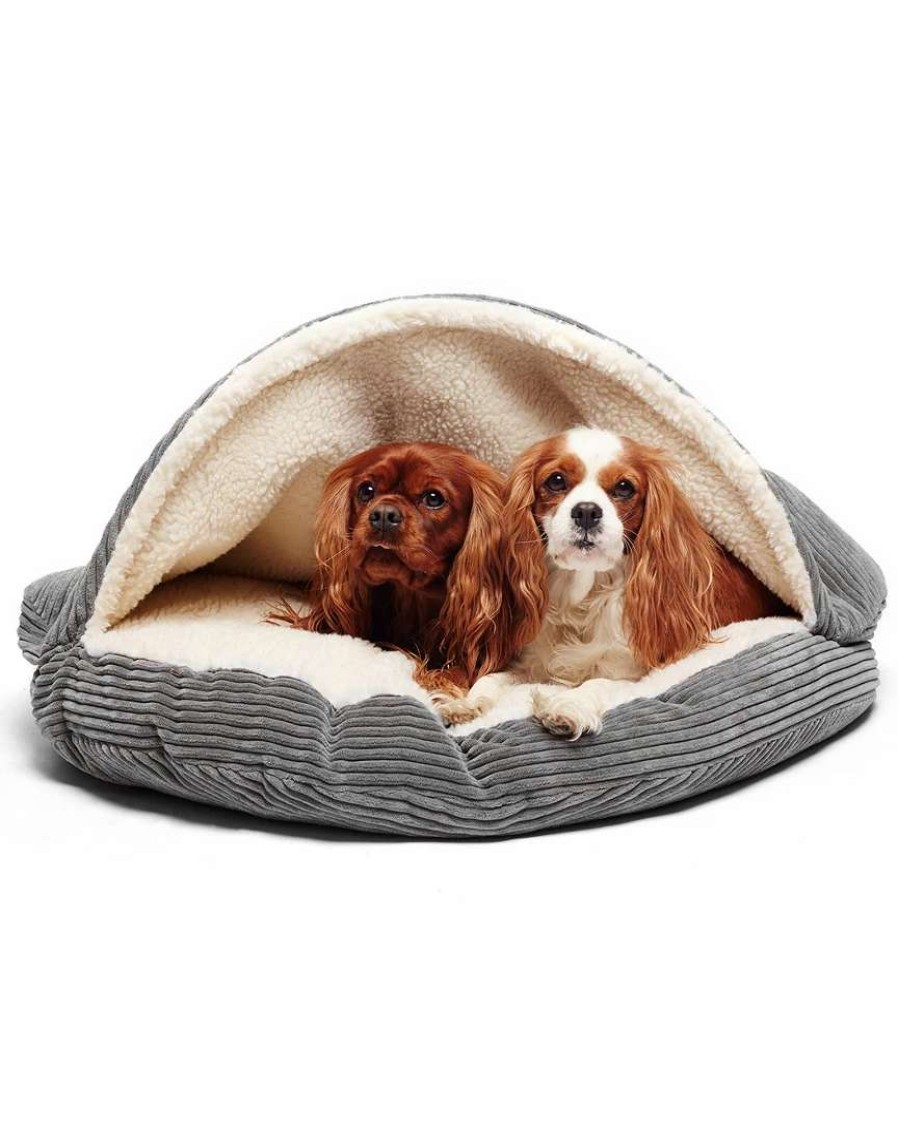 Pet Supplies * | Precious Tails Corduroy & Sherpa Cave Bed Home Pet Supplies