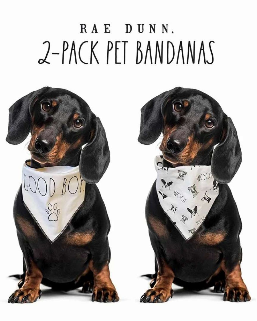 Pet Supplies * | Precious Tails Rae Dunn Good Boy Woof And Wilma Bandanna Home Pet Supplies