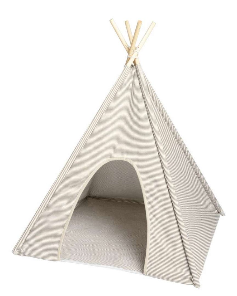 Pet Supplies * | Precious Tails Ticking Stripe Pet Tee Pee Home Pet Supplies