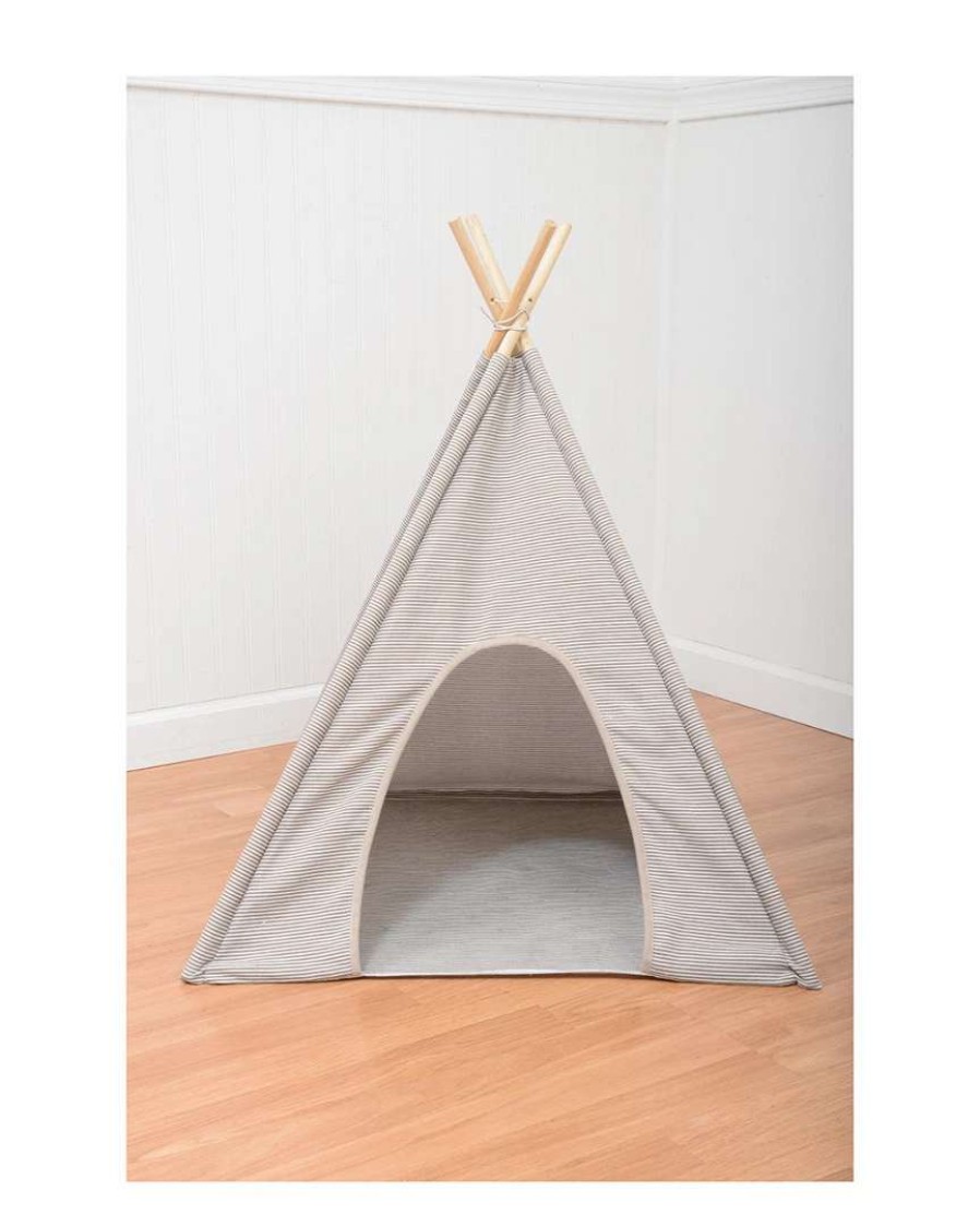 Pet Supplies * | Precious Tails Ticking Stripe Pet Tee Pee Home Pet Supplies