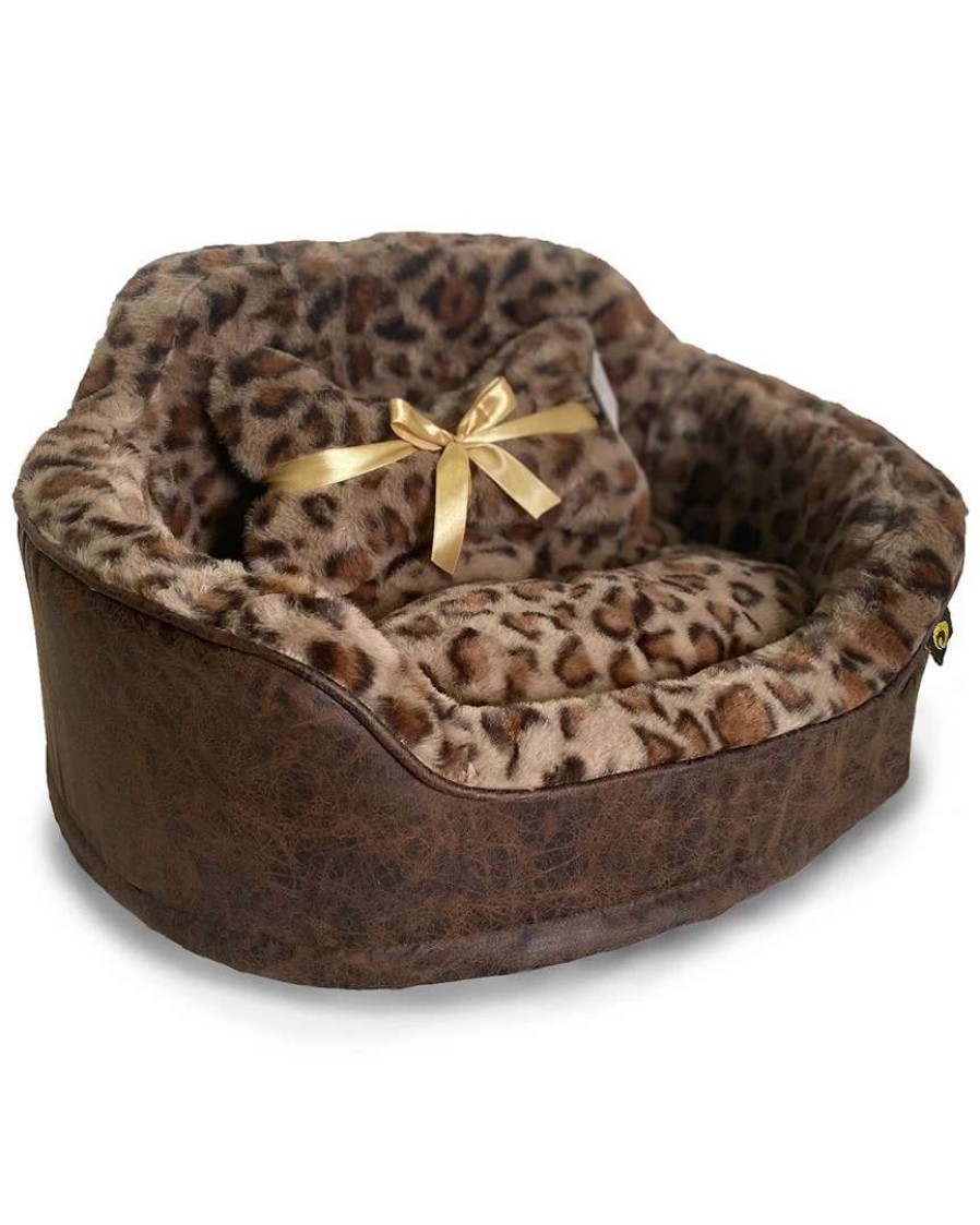 Pet Supplies * | Precious Tails Leopard Princess Bed Home Pet Supplies