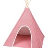 Pet Supplies * | Precious Tails Ticking Stripe Pet Tee Pee Home Pet Supplies