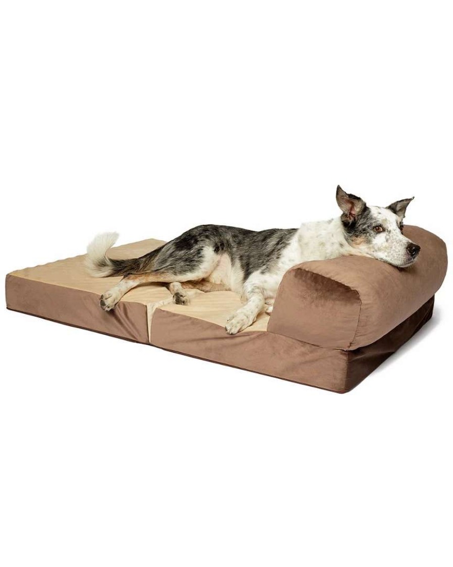 Pet Supplies * | Precious Tails Velvety Soft Ortho-Foam Foldable Chaise Dog Bed Home Pet Supplies