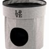 Pet Supplies * | Precious Tails Linen Cat Cave With Storage Home Pet Supplies