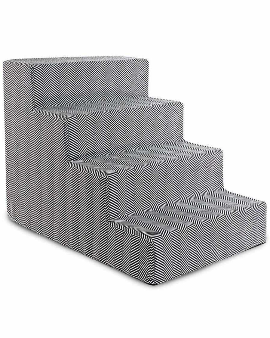 Pet Supplies * | Precious Tails Herringbone High Density Foam 4 Steps Pet Dog Stairs Home Pet Supplies