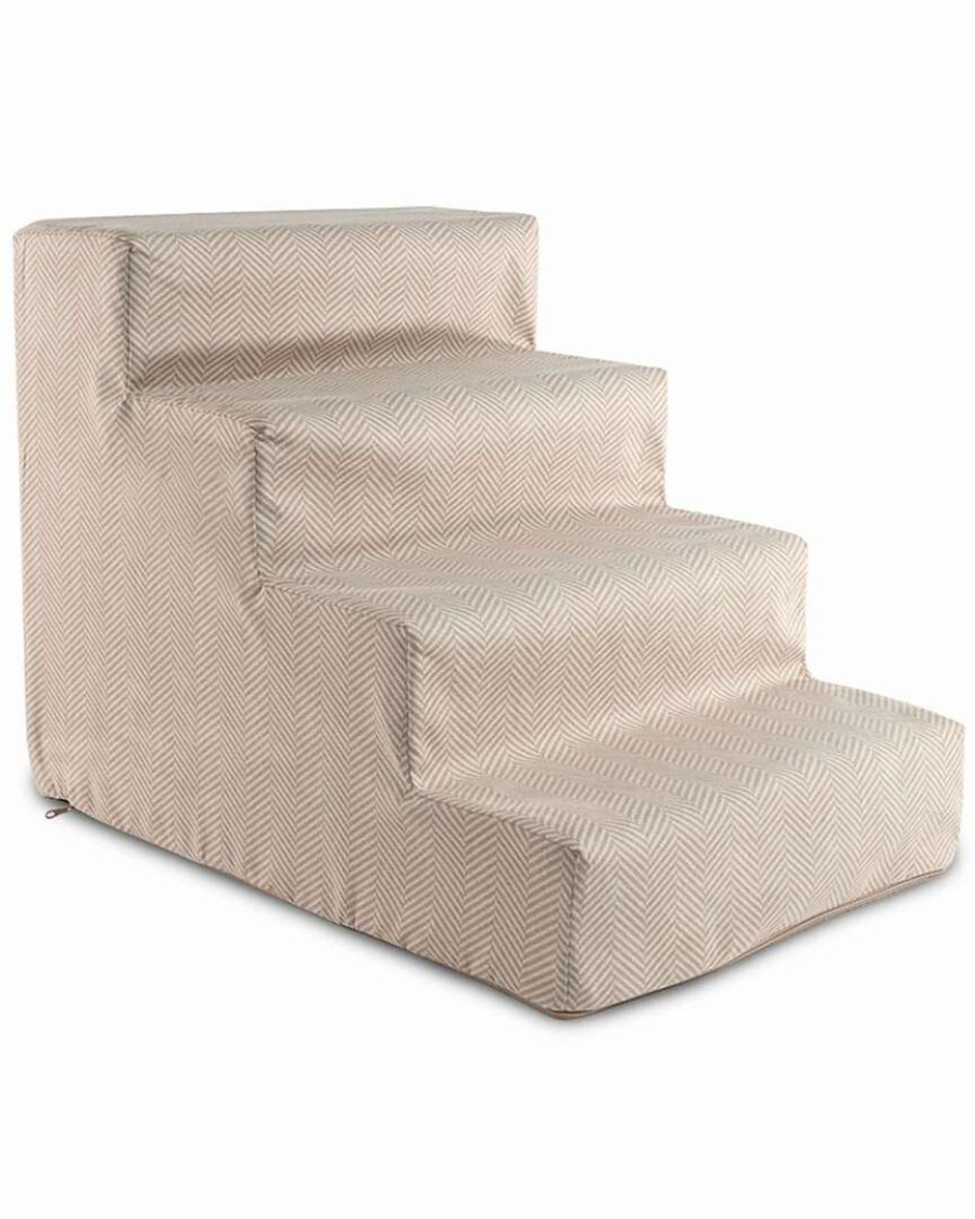 Pet Supplies * | Precious Tails Herringbone High Density Foam 4 Steps Pet Dog Stairs Home Pet Supplies