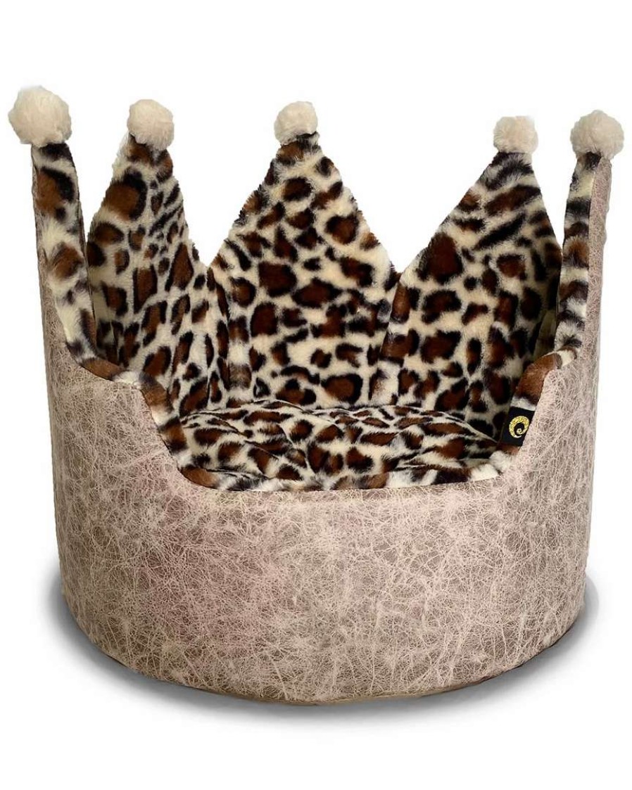 Pet Supplies * | Precious Tails Leopard Crown Bed Home Pet Supplies