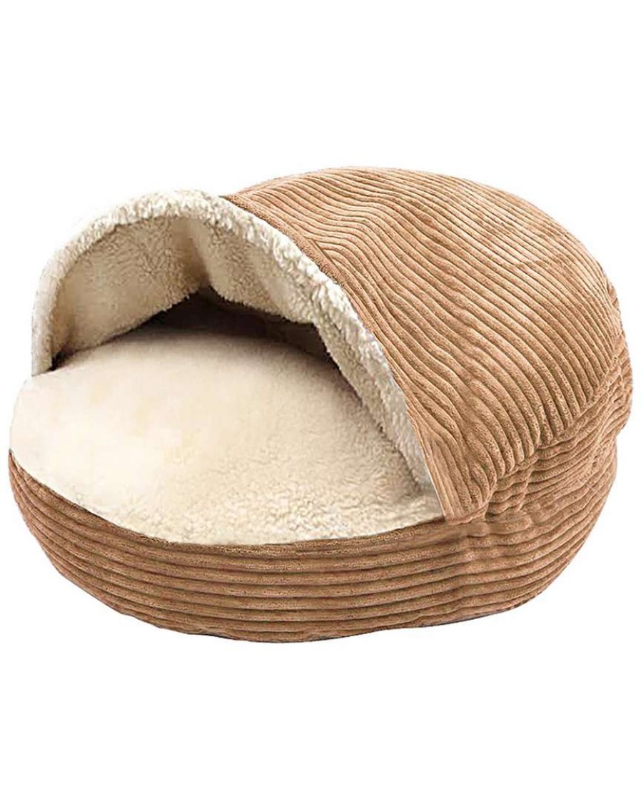 Pet Supplies * | Precious Tails Plush Corduroy & Sherpa-Lined Pet Cave Bed Home Pet Supplies