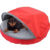 Pet Supplies * | Precious Tails Round Cave Hamburger Pet Bed With Sherpa Interior Home Pet Supplies