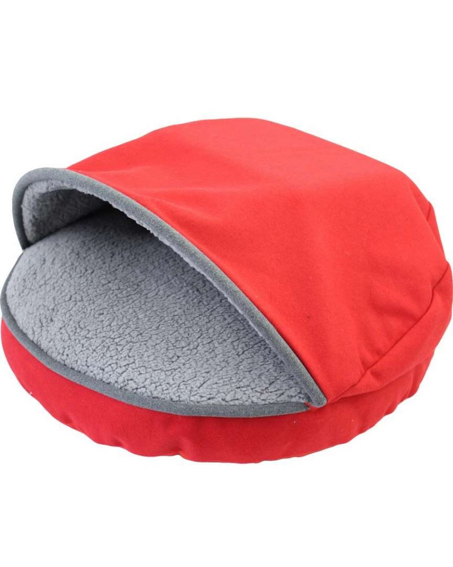 Pet Supplies * | Precious Tails Round Cave Hamburger Pet Bed With Sherpa Interior Home Pet Supplies