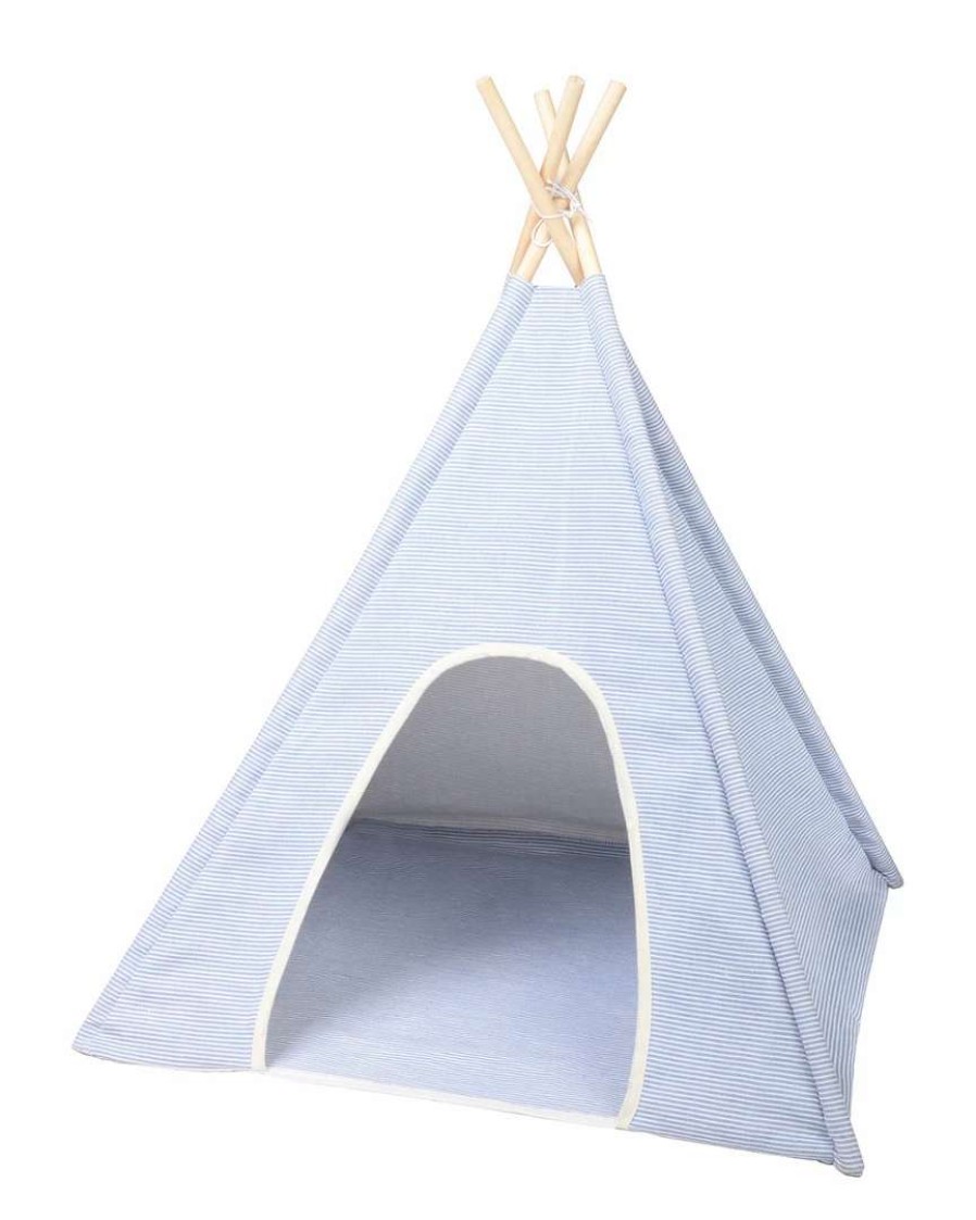 Pet Supplies * | Precious Tails Ticking Stripe Pet Teepee Home Pet Supplies