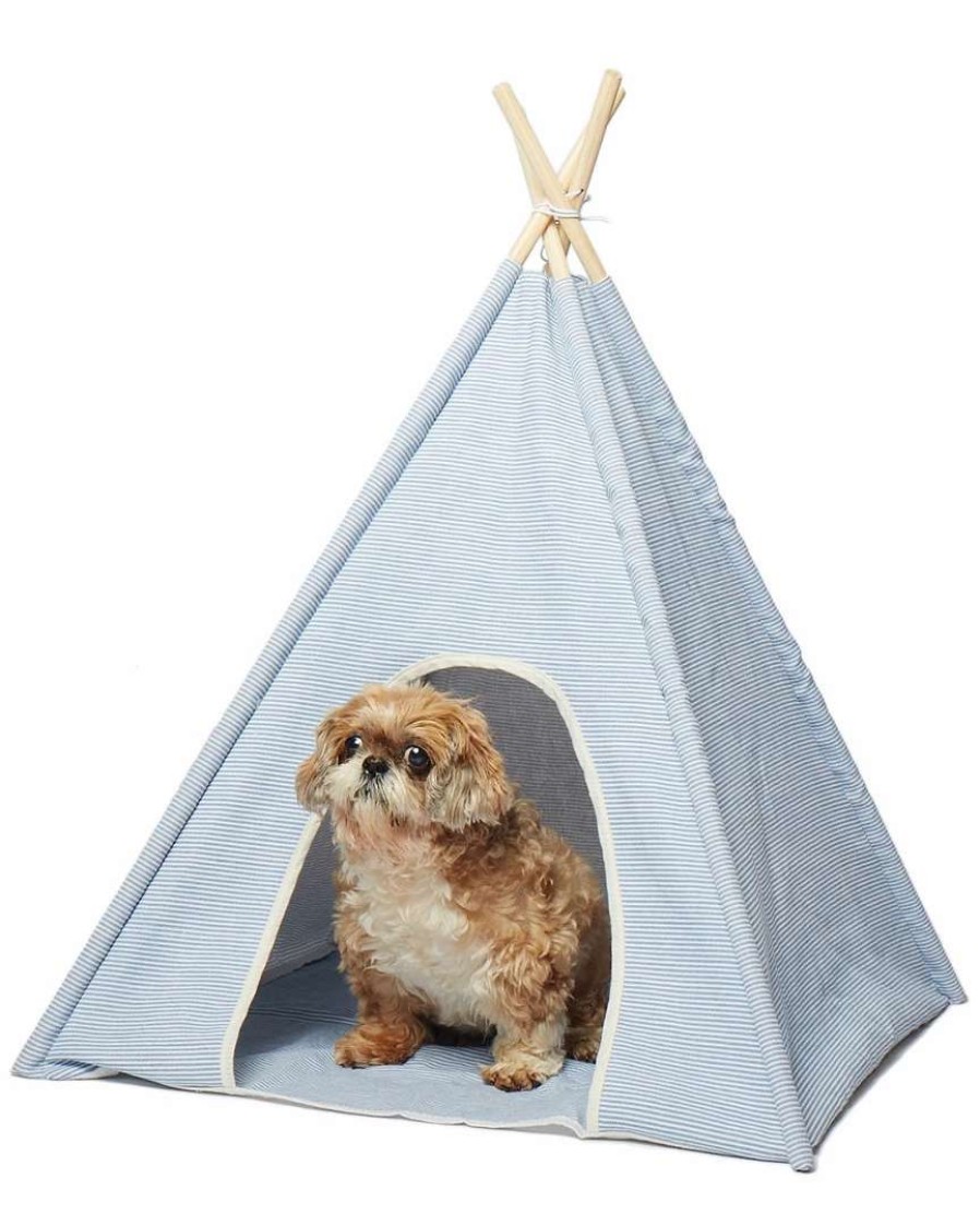 Pet Supplies * | Precious Tails Ticking Stripe Pet Teepee Home Pet Supplies