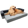 Pet Supplies * | Precious Tails Water Resistant 2-In-1 Convertible Orthopedic Bolster Pet Bed Home Pet Supplies