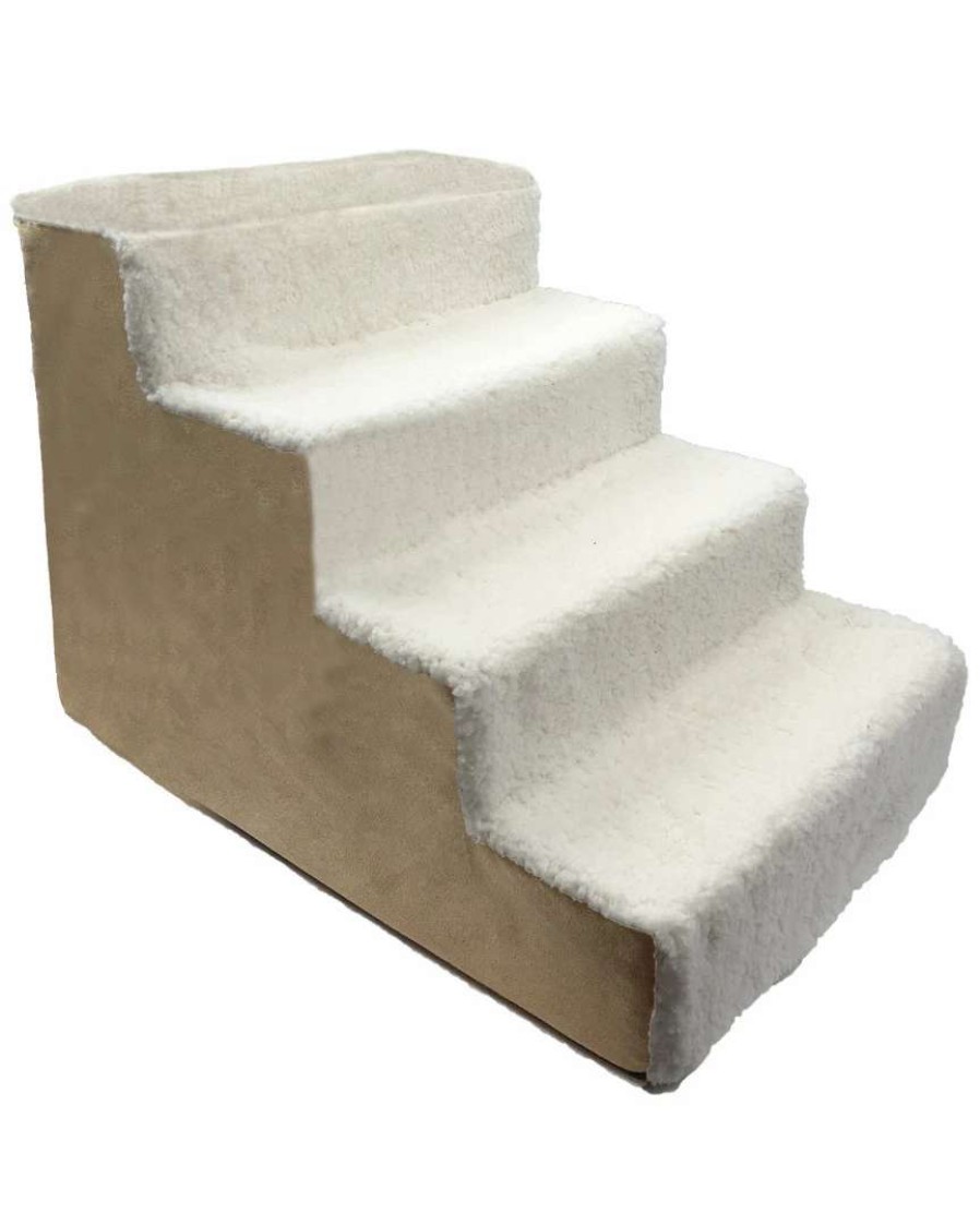 Pet Supplies * | Precious Tails Sherpa Top High Density Foam Stairs Home Pet Supplies