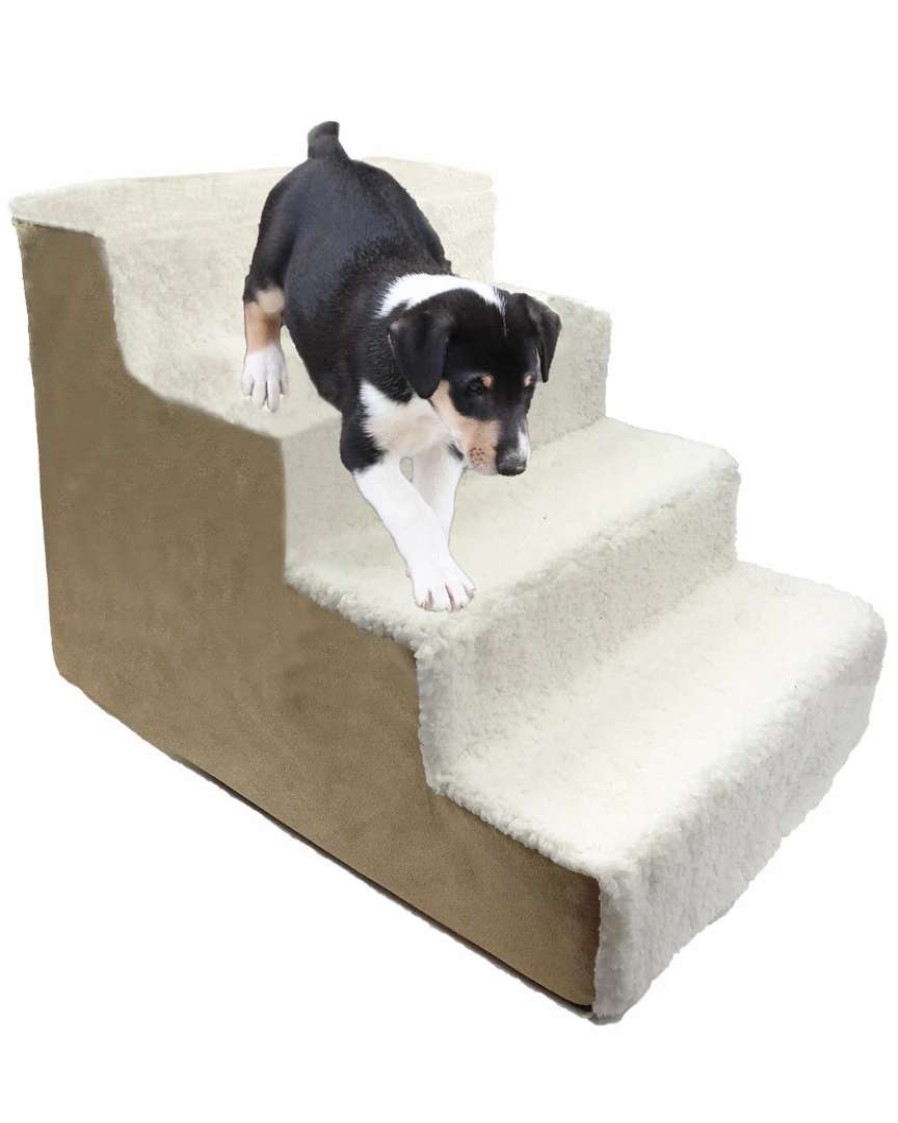 Pet Supplies * | Precious Tails Sherpa Top High Density Foam Stairs Home Pet Supplies