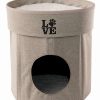 Pet Supplies * | Precious Tails Linen Cat Cave With Storage Home Pet Supplies