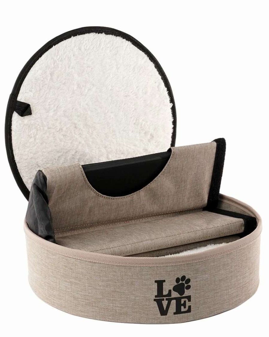 Pet Supplies * | Precious Tails Linen Cat Cave With Storage Home Pet Supplies