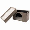 Pet Supplies * | Precious Tails Linen Cat Cave With Storage Home Pet Supplies