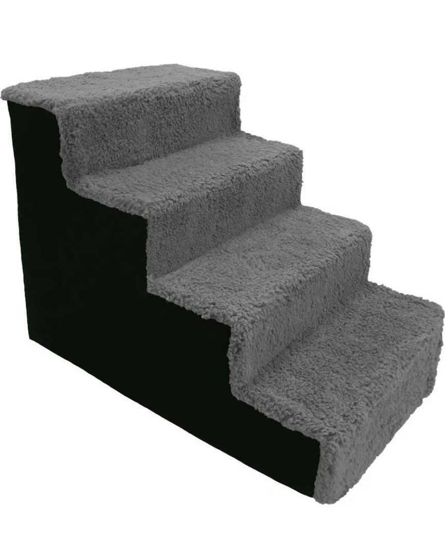 Pet Supplies * | Precious Tails Sherpa Top High Density Foam Stairs With 4 Steps Home Pet Supplies