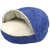 Pet Supplies * | Precious Tails Plush Corduroy & Sherpa-Lined Pet Cave Bed Home Pet Supplies