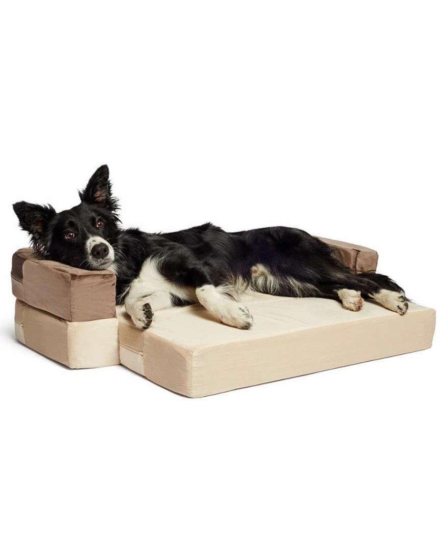 Pet Supplies * | Precious Tails 2-In-1 Convertible Bolstered Pet Bed Home Pet Supplies