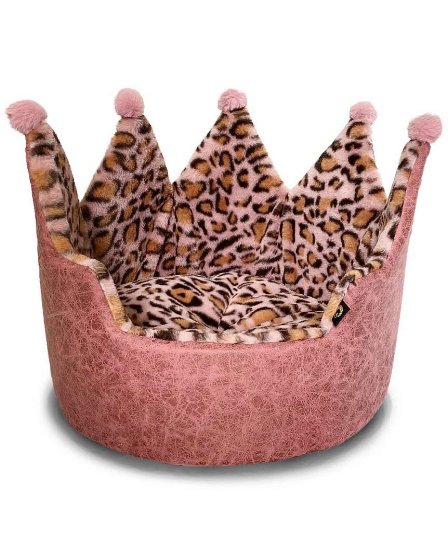 Pet Supplies * | Precious Tails Leopard Crown Bed Home Pet Supplies